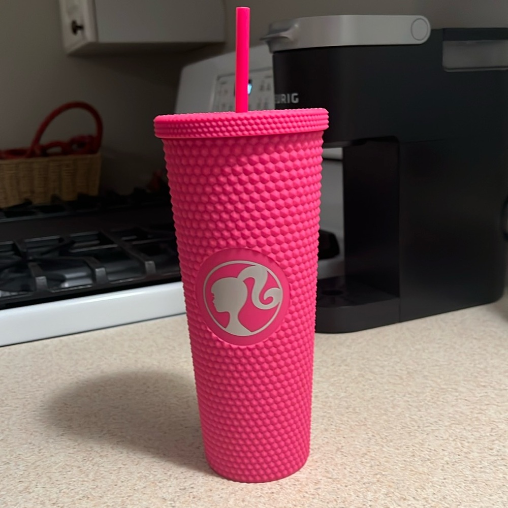 Pink Barbie studded tumbler